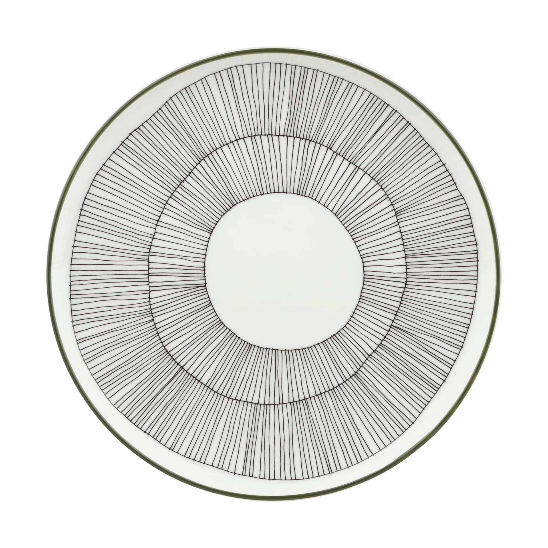 Kukat Puhkeavat lautanen Ø20 cm, White-forest green-black Marimekko