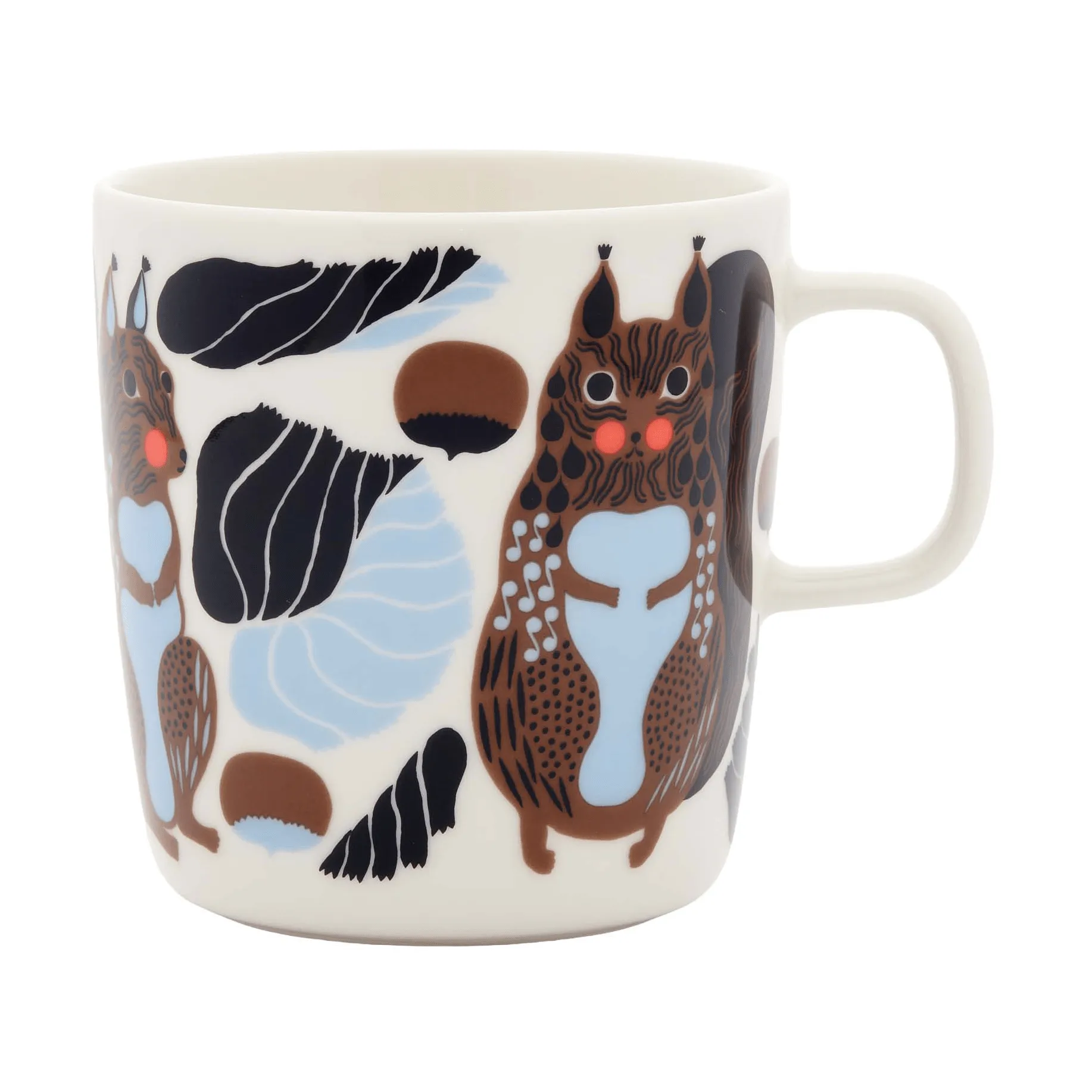 Kurre muki 40 cl, Valkoinen-ruskea-musta-vaaleansininen Marimekko