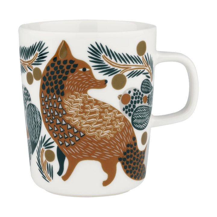 Oiva Ketunmarja -muki, 25 cl, White-brown-dark green Marimekko