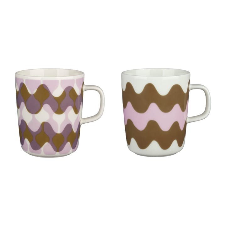 Oiva Lokki Pergola -muki 25 cl 2-pakkaus, Valkoinen-vaaleanpunainen-ruskea Marimekko