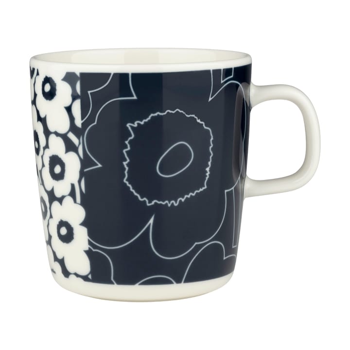 Oiva Unikko kollaasi muki 40 cl, White-dark blue Marimekko