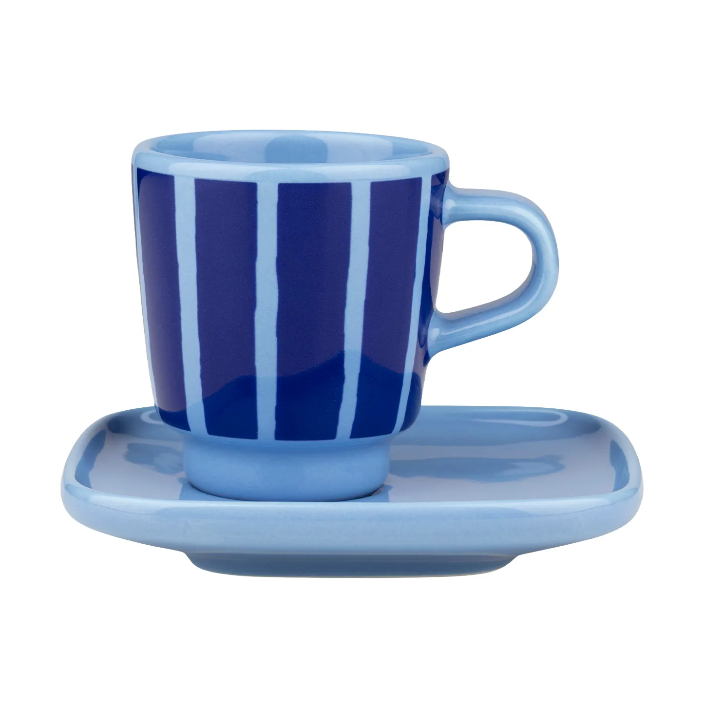 Piccolo espressokuppi ja lautanen, Light blue-blue, 5 cl Marimekko
