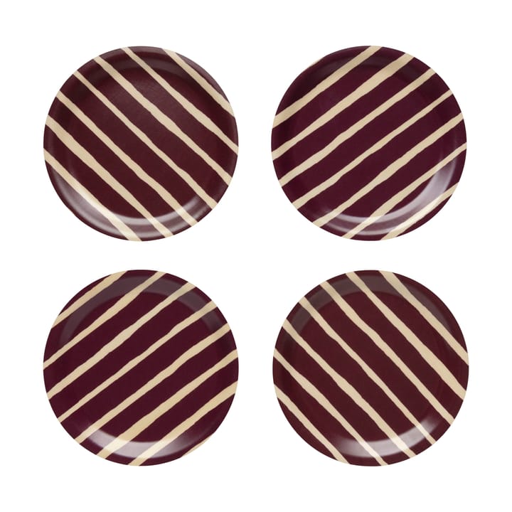 Piccolo lasinalunen Ø9 cm 4-pack - Burgundy - Marimekko