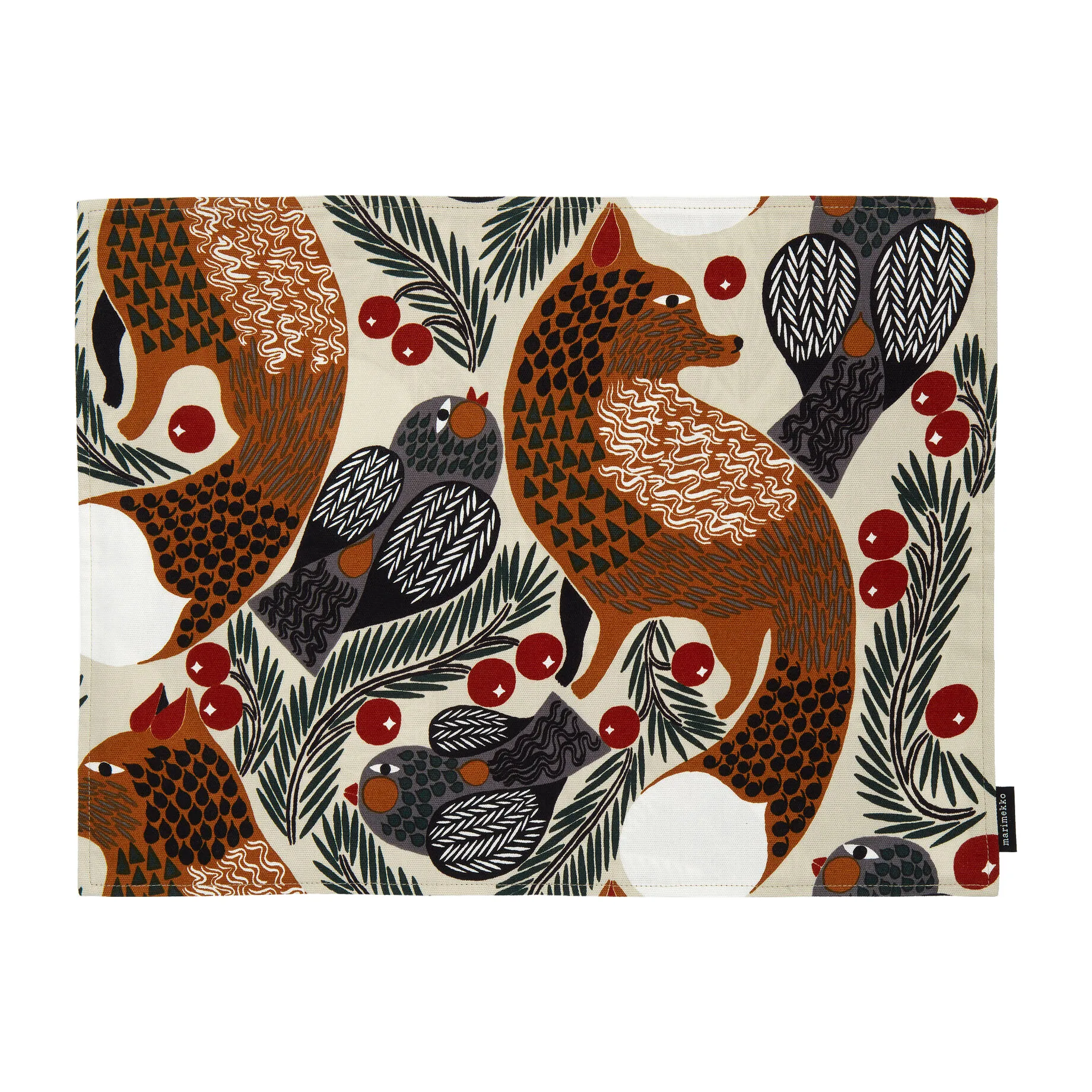 Pieni Ketunmarja tabletti 31x42 cm, Beige-ruskea-harmaa Marimekko
