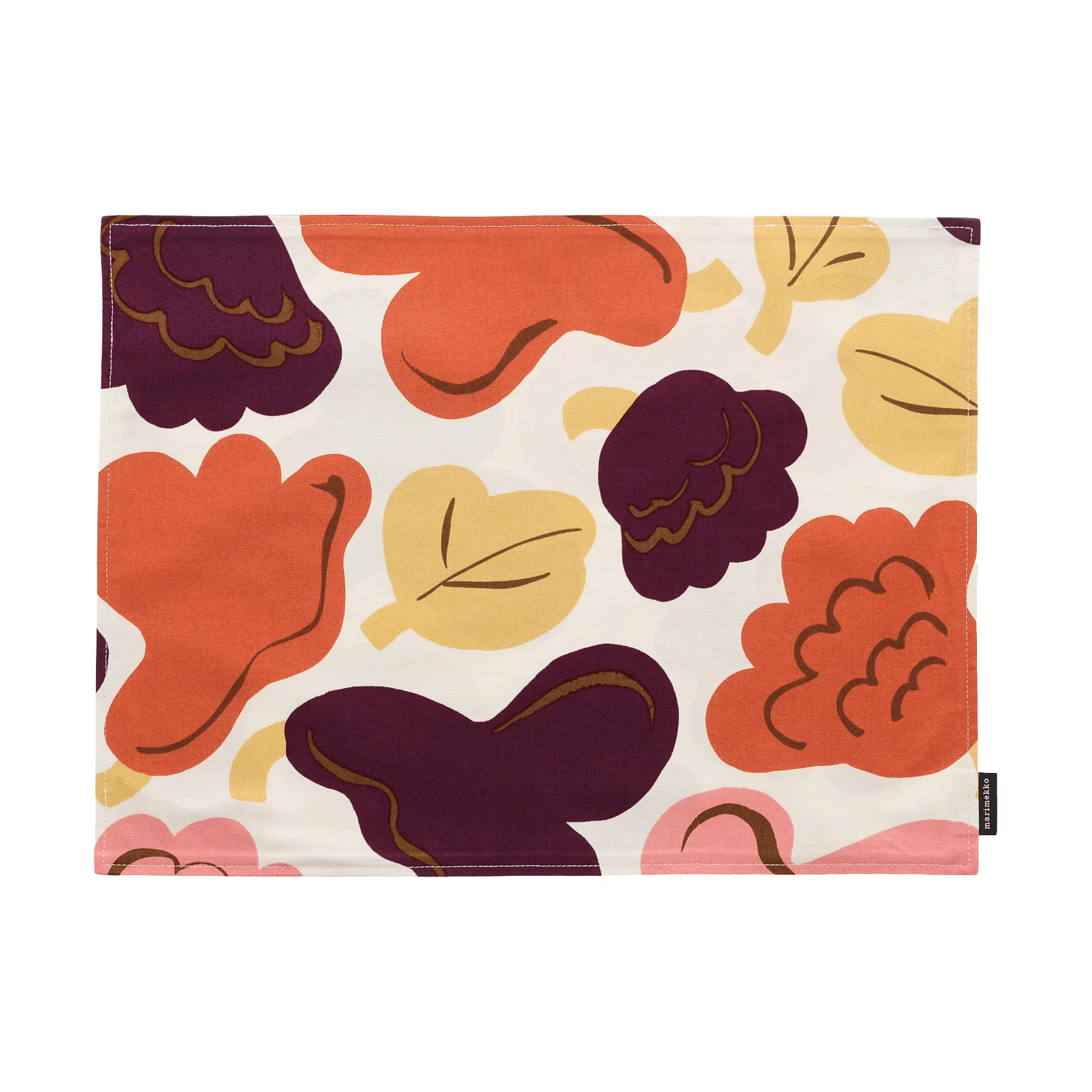 Pieni Kukasta Kukkaan Acryl -pöytätabletti, Off white-plum-pink-terracotta Marimekko