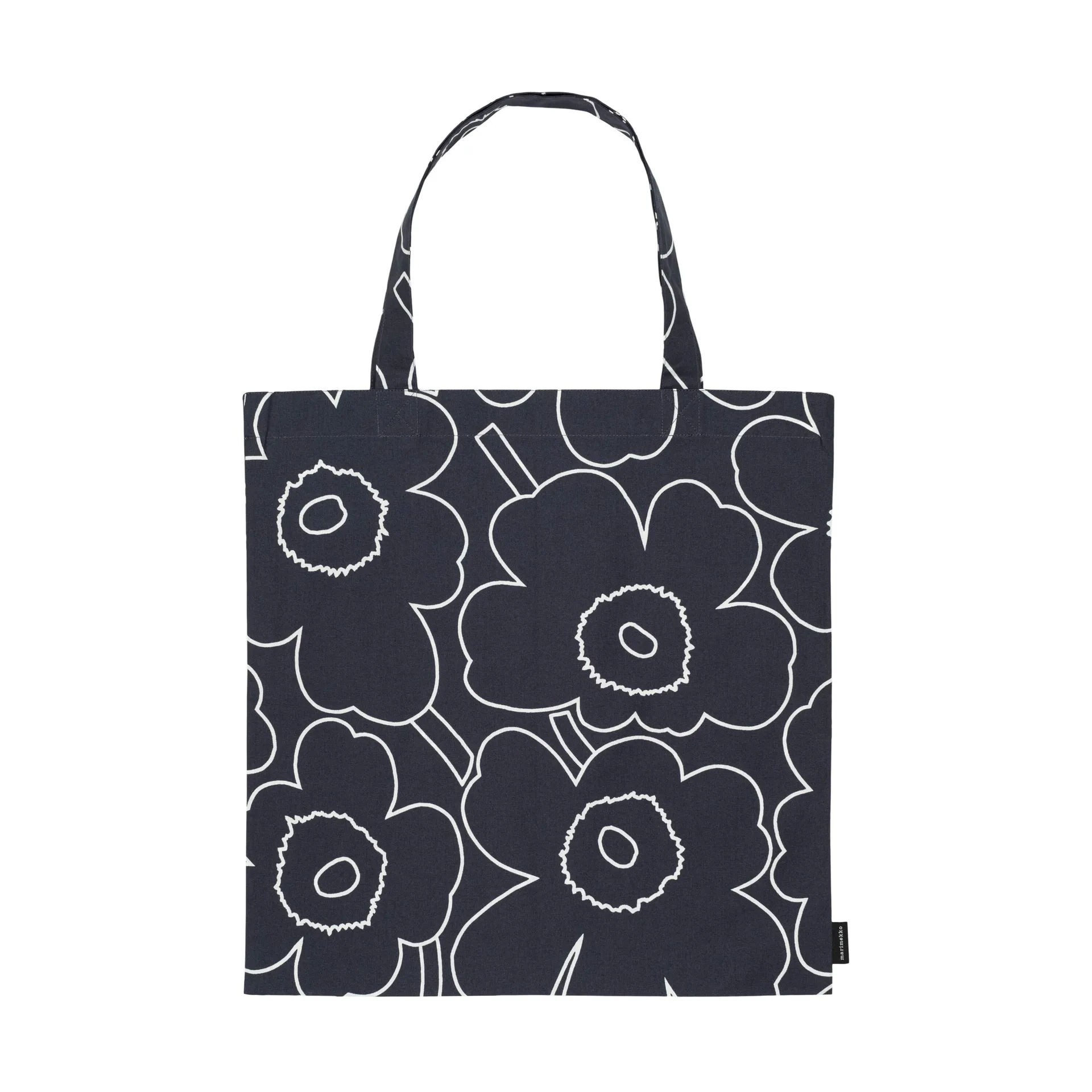 Pieni Piirto Unikko laukku 44x43 cm, Black-white Marimekko