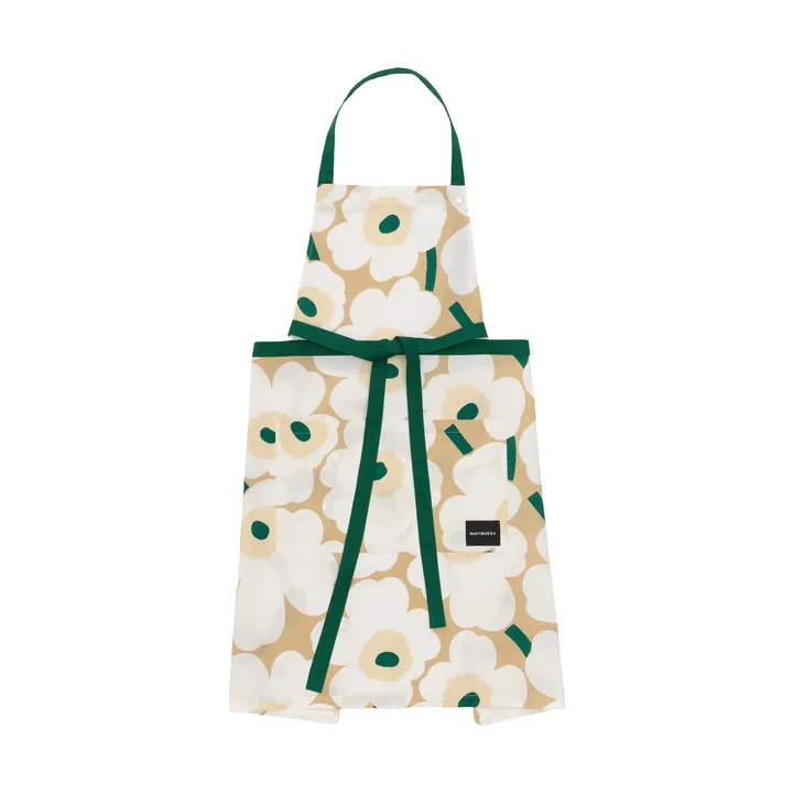 Pieni Unikko esiliina - Sand-white-hay-emerald - Marimekko