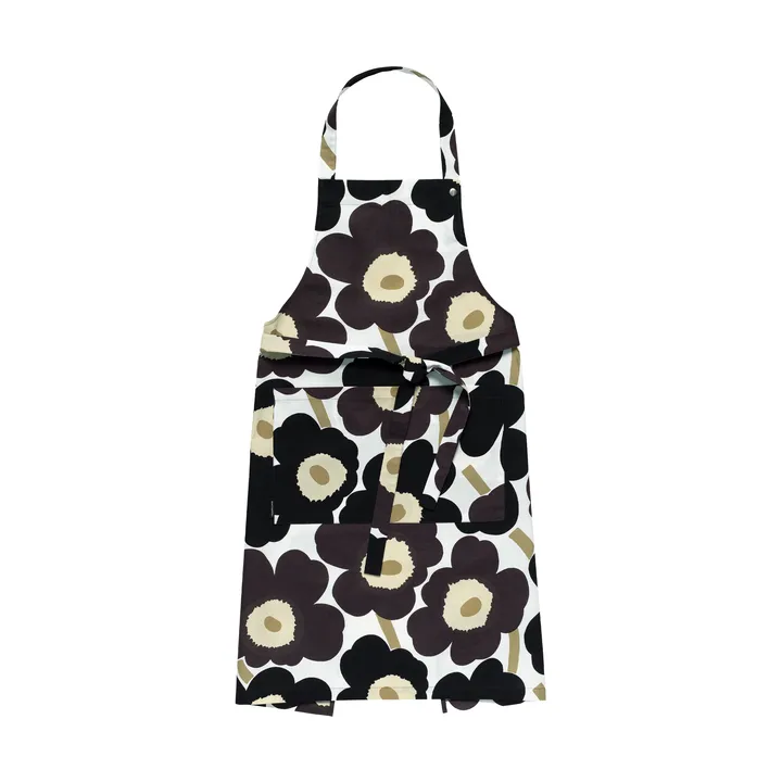 Pieni Unikko esiliina - Valkoinen tummanharmaa beige - Marimekko