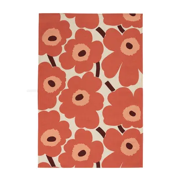 Pieni Unikko -keittiöpyyhe puuvilla-pellava 47x70 cm - Beige-Oranssi-Ruskea - Marimekko