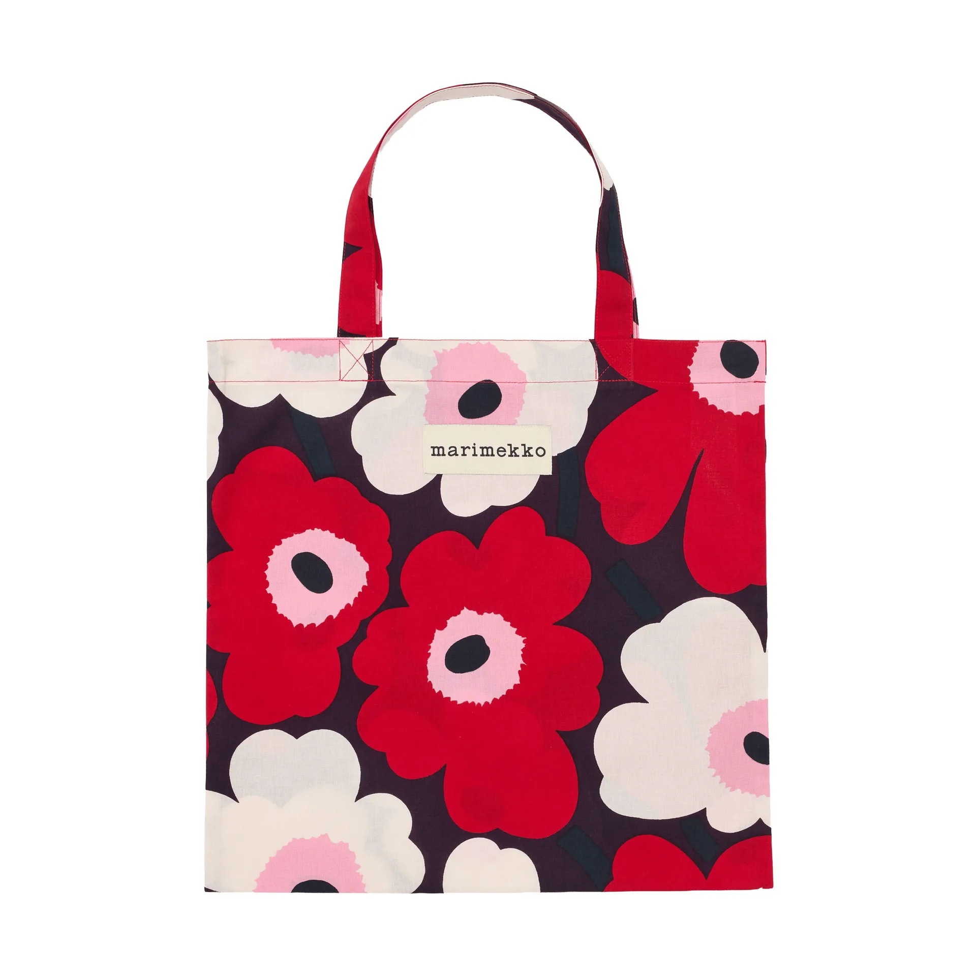 Pieni Unikko laukku 44x43 cm, Plum-cranberry-off white-rose Marimekko