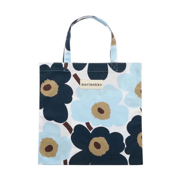 Pieni Unikko laukku 44x43 cm - White-blueberry-cold blue-dark brown - Marimekko