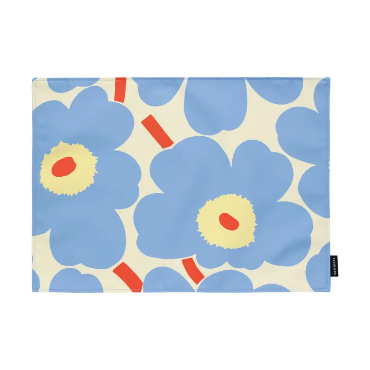 Pieni Unikko pöytätabletti - Off white-light blue-melon-orange red, 31x42 cm - Marimekko