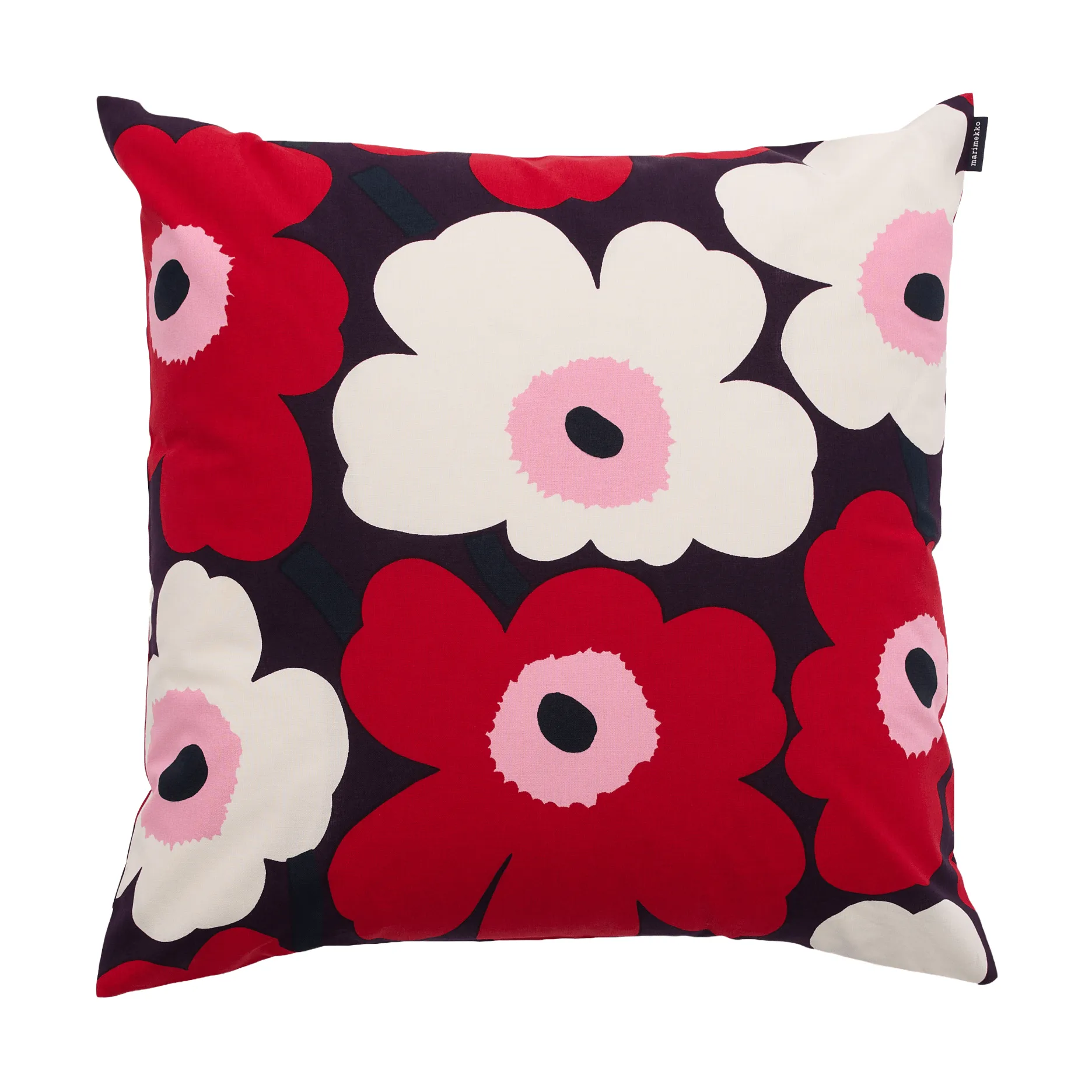 Marimekko Pieni unikko tyynynpäällinen 50x50 cm Plum-cranberry-off white-rose