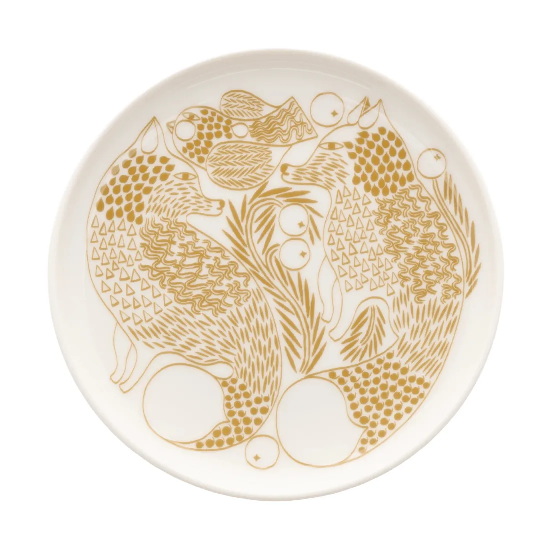 Piirto Ketunmarja lautanen, White-bronze ruskea, Ø13,5 cm Marimekko