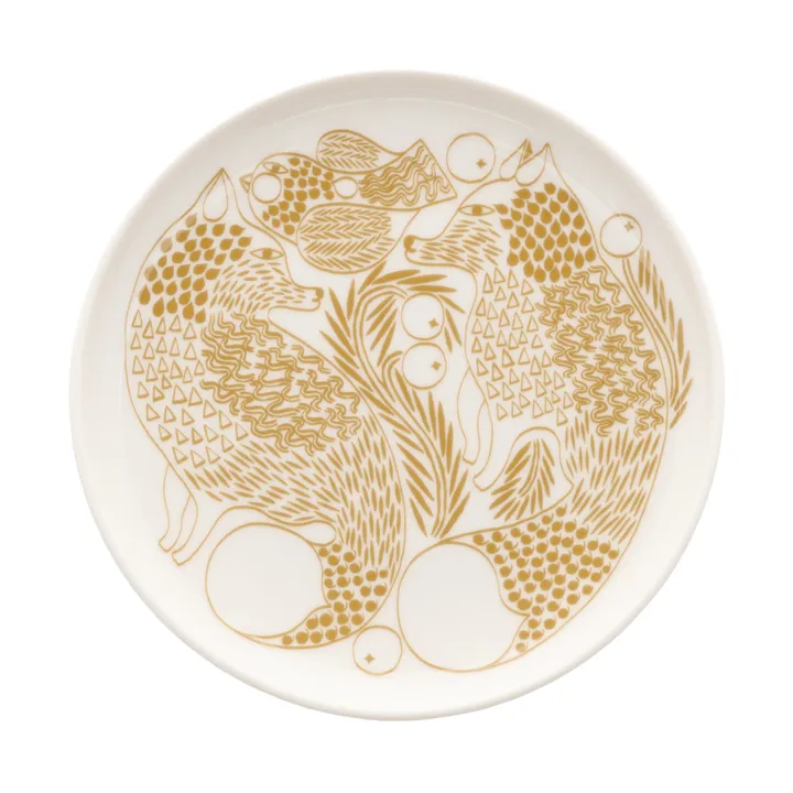 Piirto Ketunmarja lautanen - White-bronze ruskea, Ø13,5 cm - Marimekko