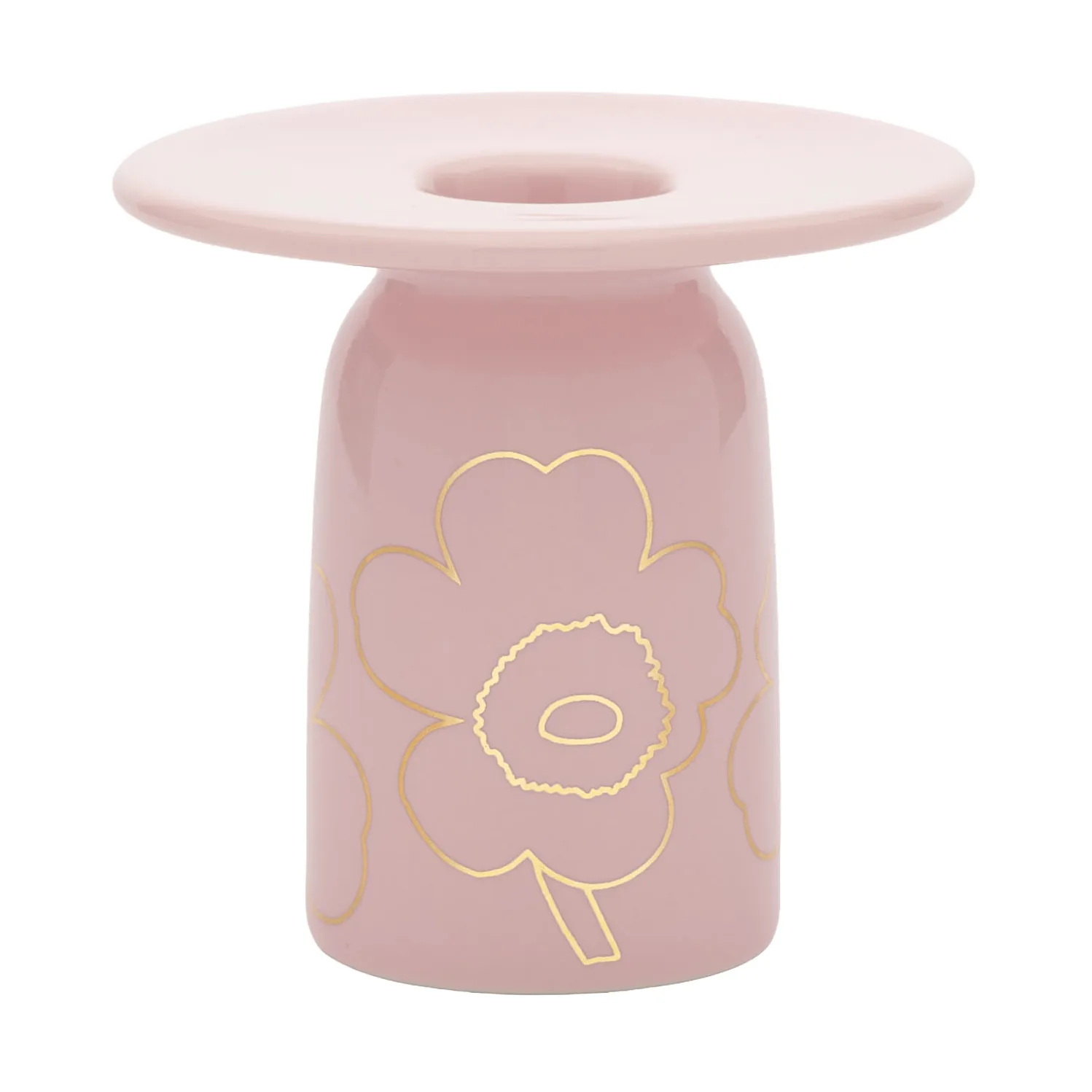 Piirto Unikko kynttilänjalka, Pink-gold Marimekko