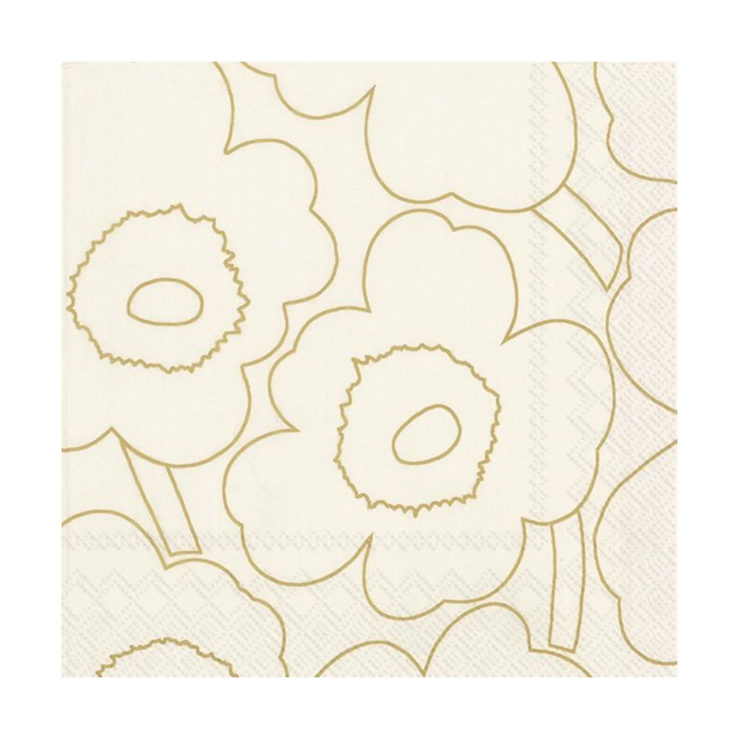 Piirto Unikko lautasliina 33x33 cm 20 kpl, Kulta Marimekko