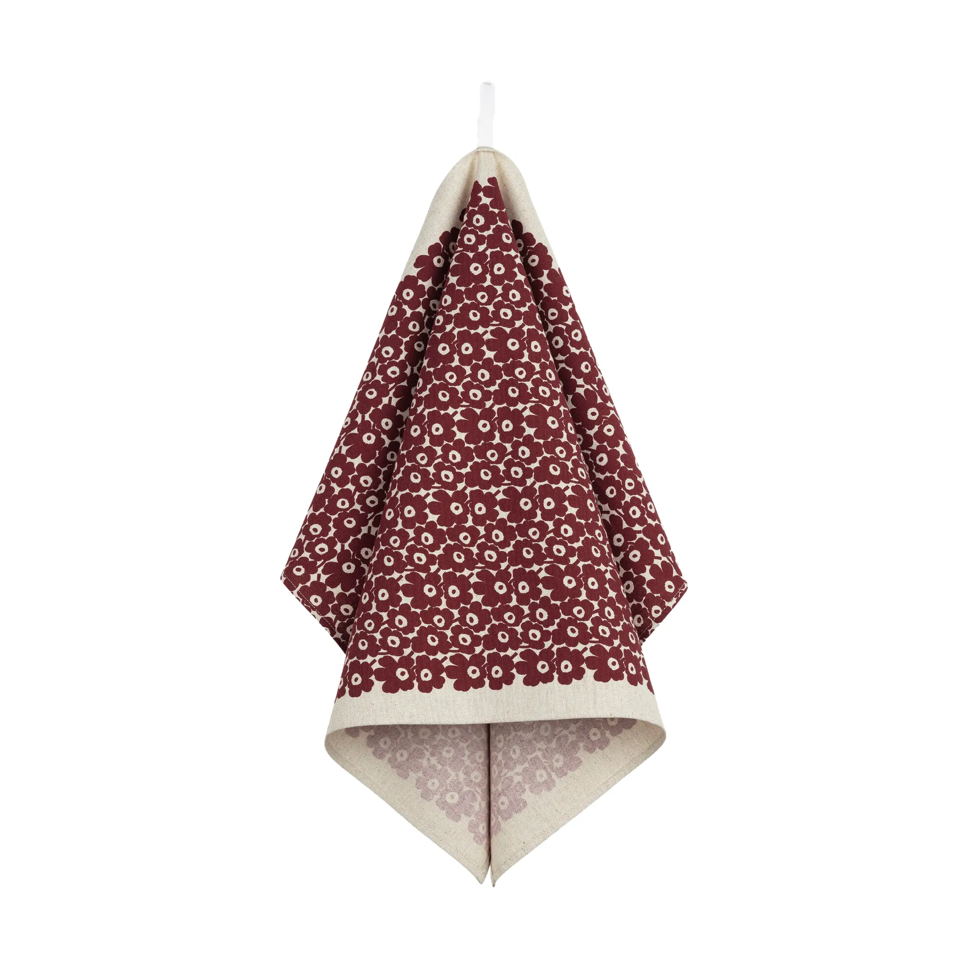 Pikkuinen Unikko keittiöpyyhe 47x70 cm, Liina-burgundy Marimekko