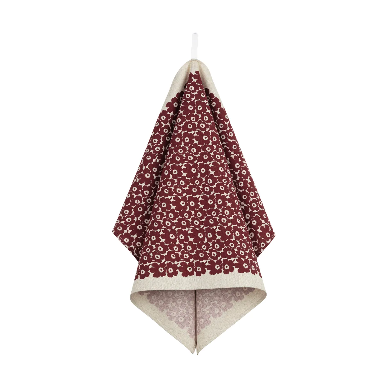 Marimekko Pikkuinen Unikko keittiöpyyhe 47x70 cm Liina-burgundy