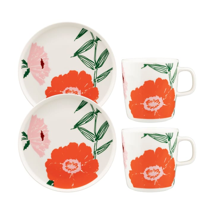 Puutarhakutsut lautanen Ø20 cm, White-green-orange Marimekko
