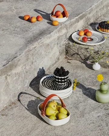Räsymatto lautanen 20 cm, 6 kpl musta-valkoinen - Marimekko