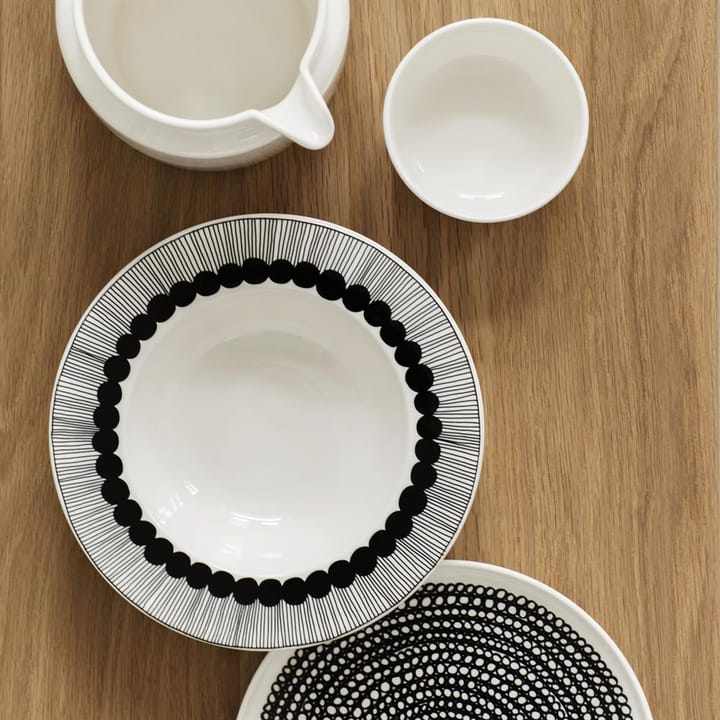 Räsymatto lautanen Ø 20 cm, musta-valkoinen (pikkupalloinen) Marimekko
