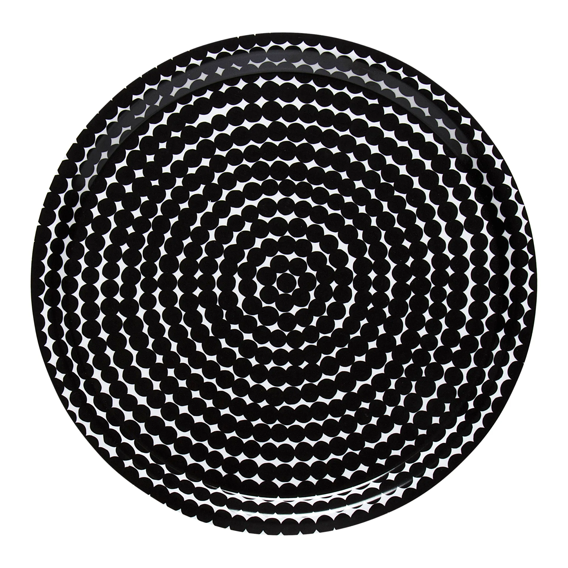 Räsymatto tarjotin, Ø 31 cm, Musta-valkoinen Marimekko