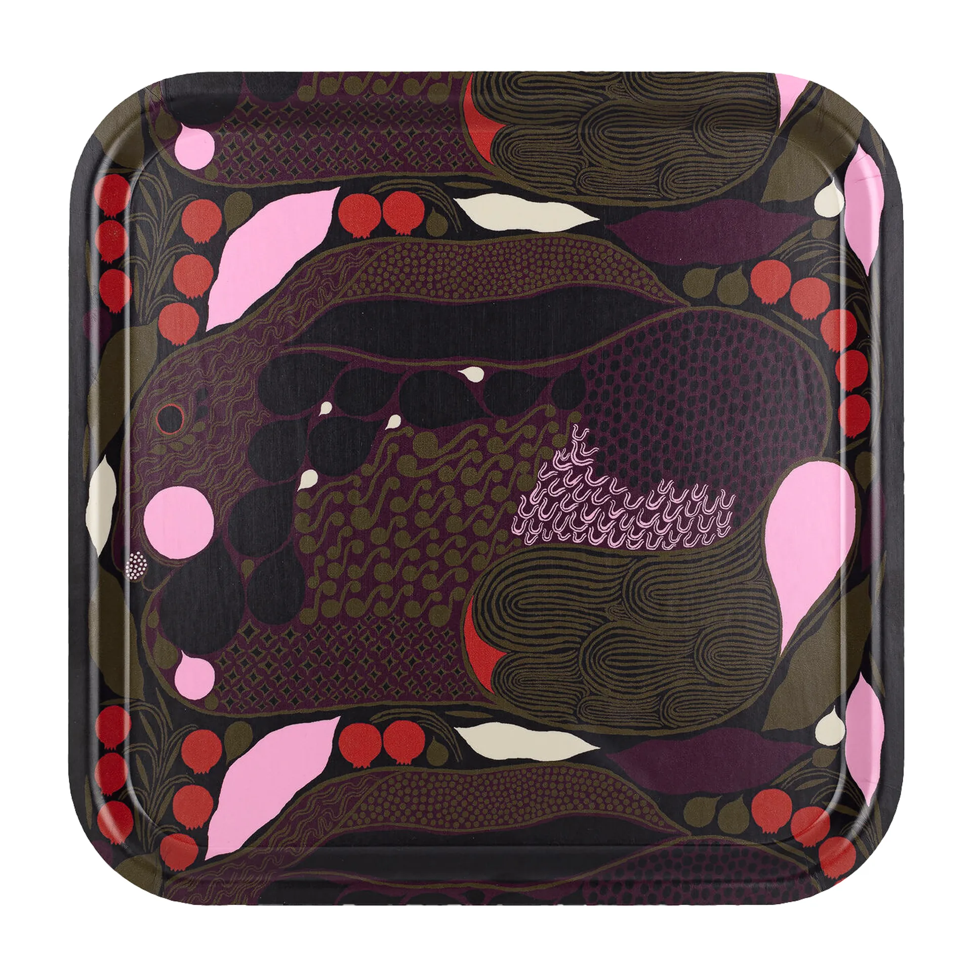 Rusakko tarjotin 32 x 32 cm, Vaaleanpunainen-ruskea Marimekko