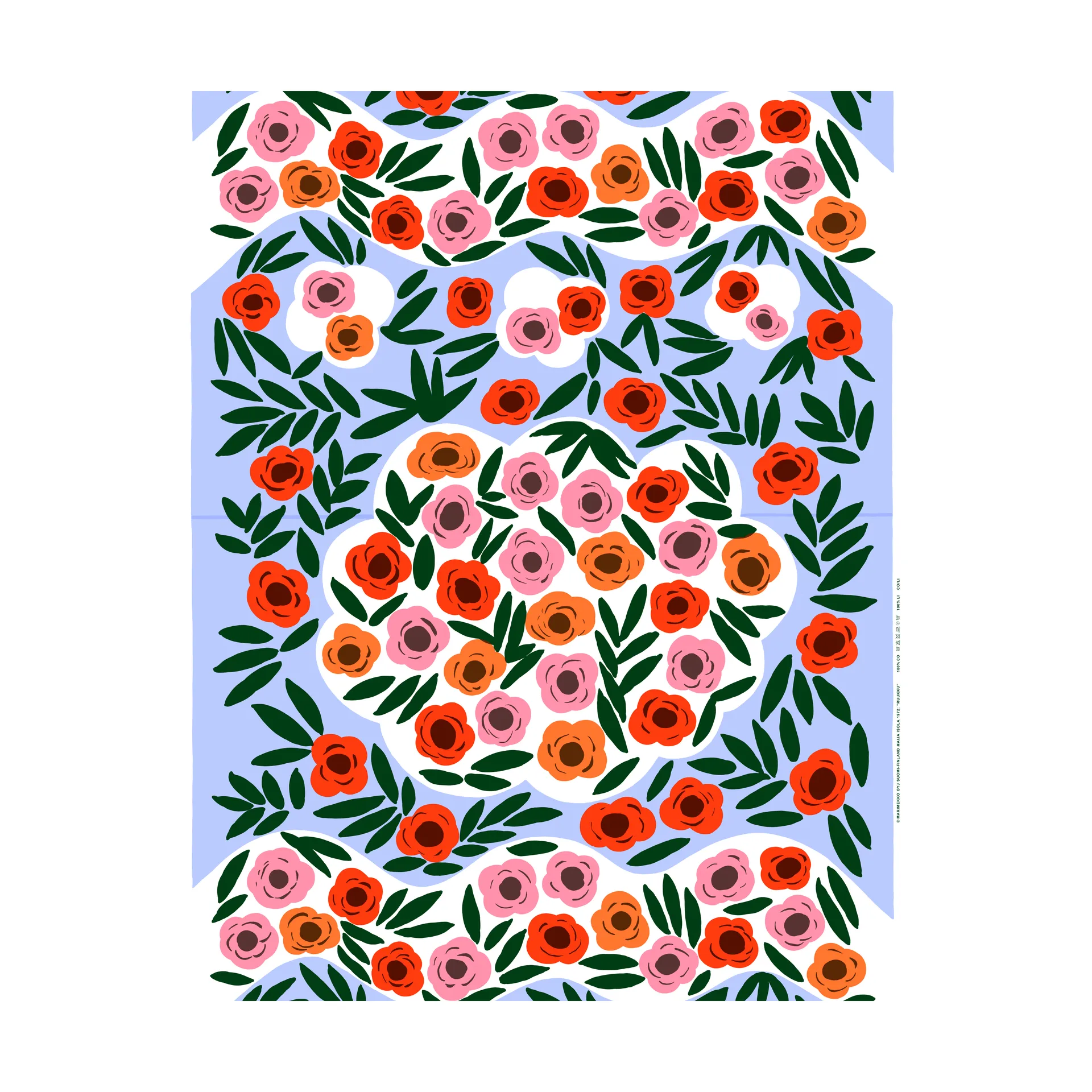 Ruukku kangas, Sininen, monivärinen Marimekko