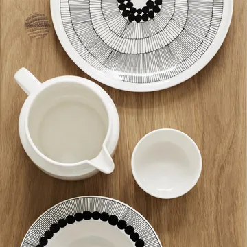 Siirtolapuutarha lautanen Ø 25 cm, 6 kpl musta-valkoinen - Marimekko