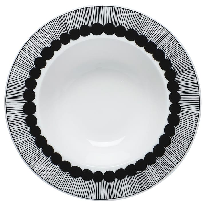 Siirtolapuutarha syvä lautanen Ø 20 cm, musta-valkoinen Marimekko