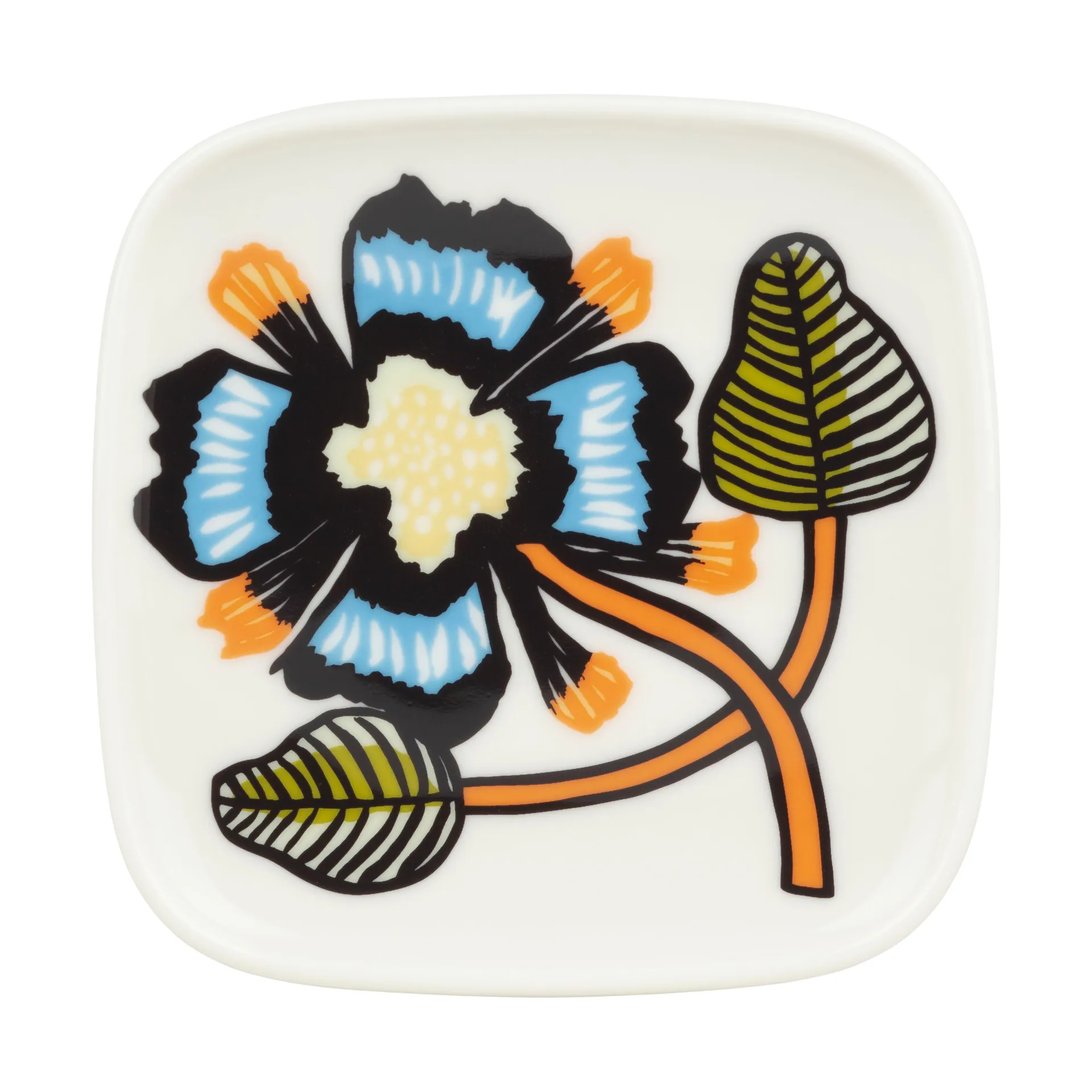 Tiara vati 10x10 cm, White-warm orange-green Marimekko