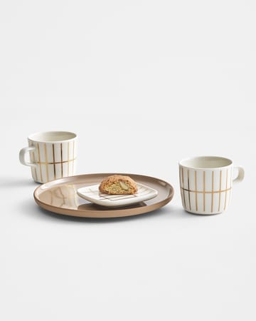 Tiiliskivi kahvikuppi 20 cl - White-gold - Marimekko