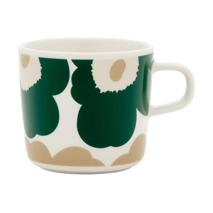 Unikko kahvikuppi 20 cl - White-dark green-beige-light sand - Marimekko