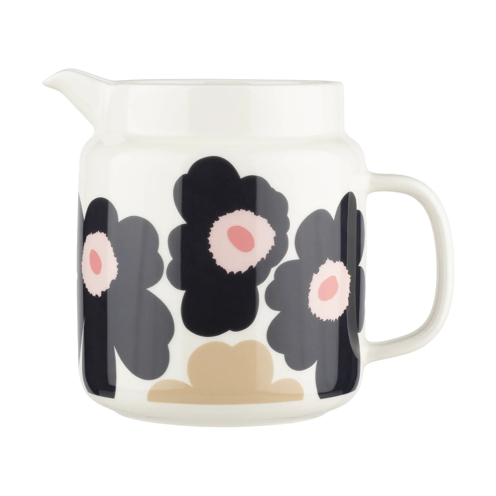 Unikko kannu 1,25 l, Off white-charcoal-sand-pink Marimekko