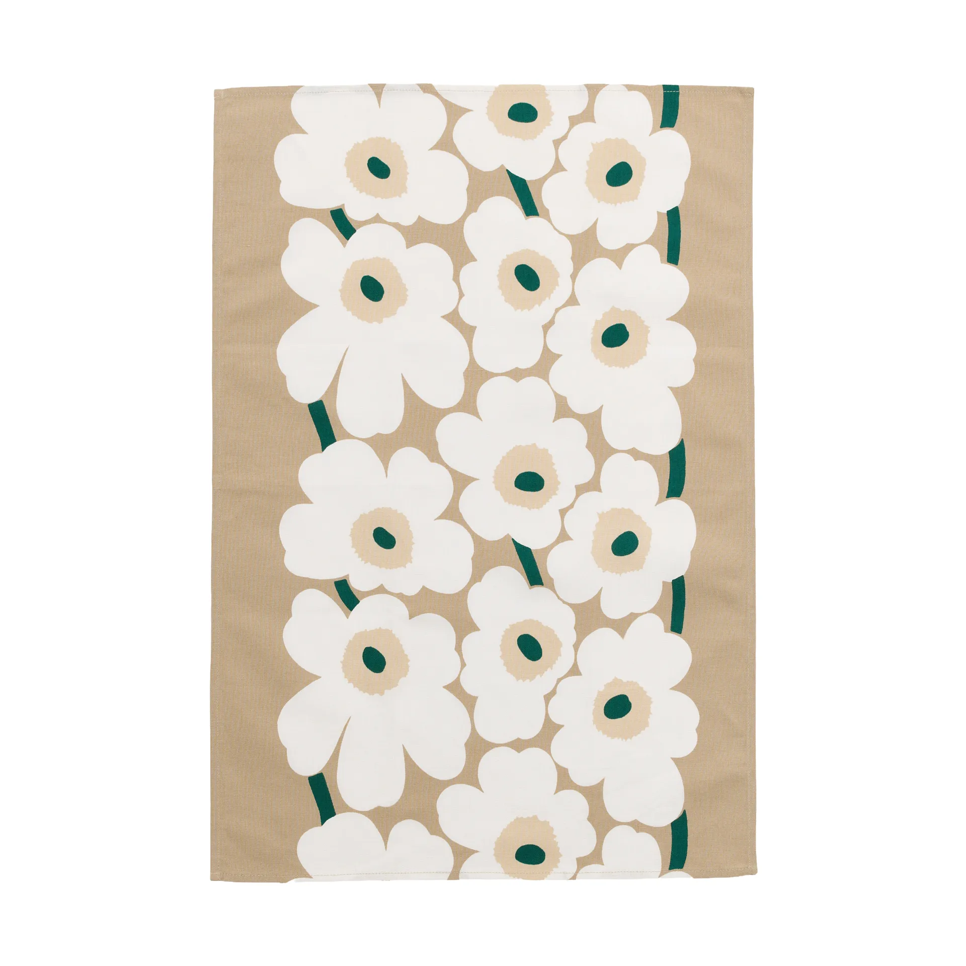 Unikko keittiöpyyhe 47 x 70 cm, Sand-white-hay-emerald Marimekko