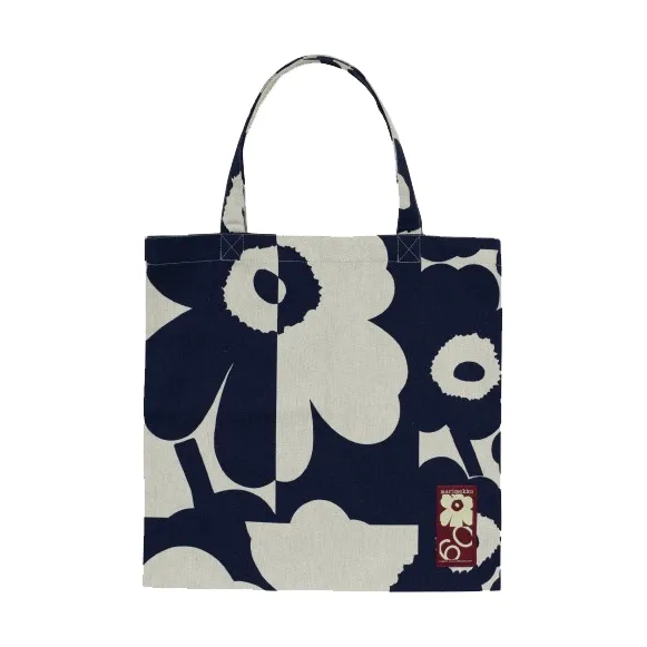 Unikko kollaasi laukku 44x43 cm, Linen-dark blue Marimekko