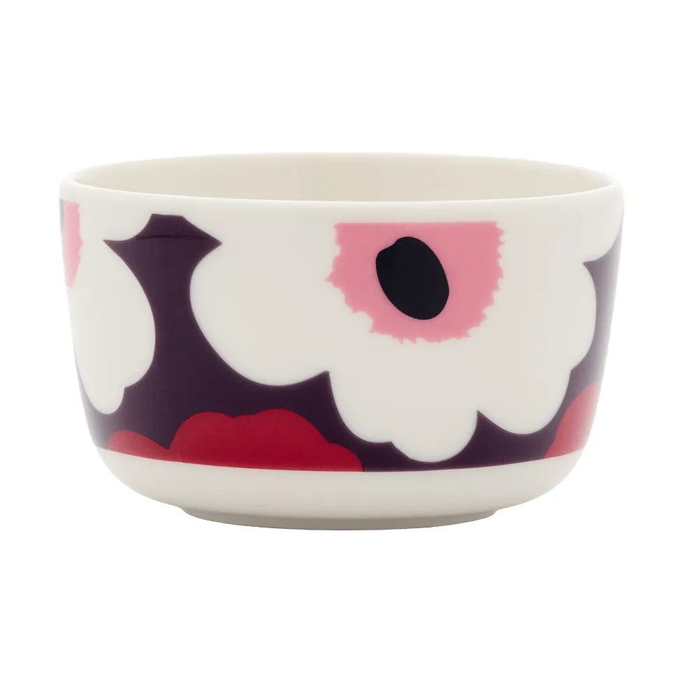 Unikko kulho 2,5 dl, White-plum-cranberry-pink Marimekko