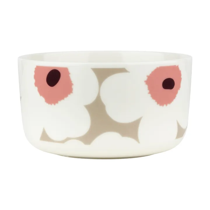 Unikko kulho 5 dl - White-clay-powder-dark wine - Marimekko