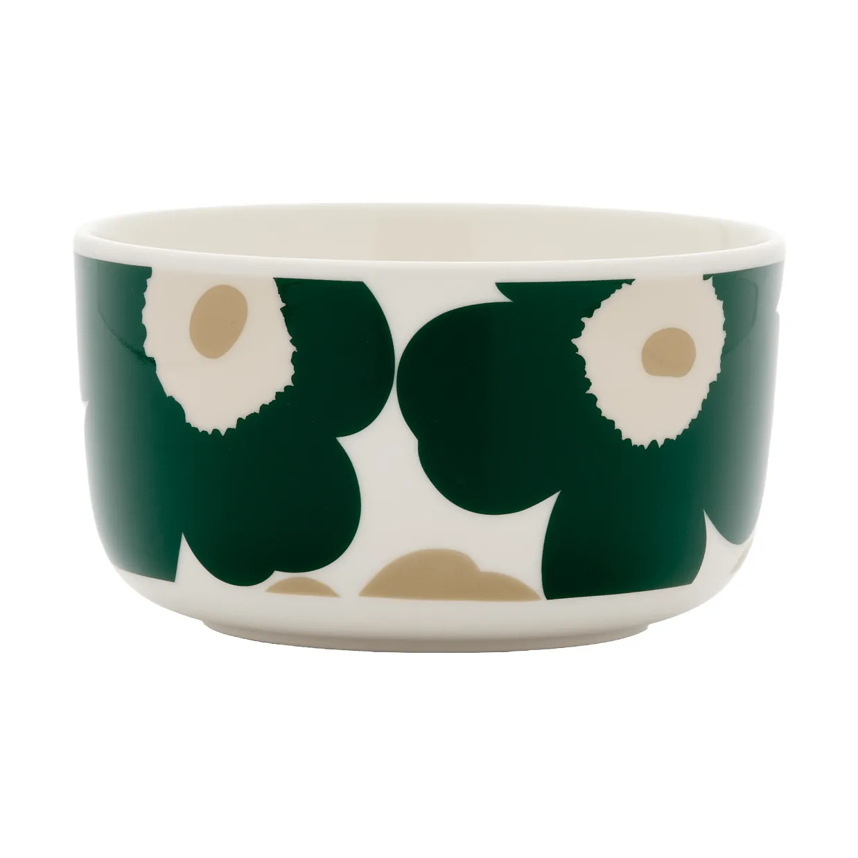 Unikko kulho 5 dl, White-dark green-beige-light sand Marimekko