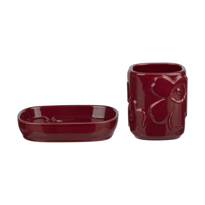 Unikko kylpyhuonesetti 2 osaa - Burgundy - Marimekko