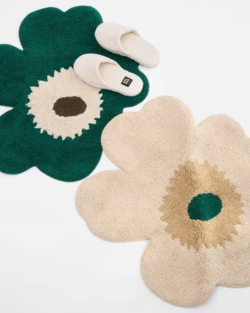 Unikko kylpymatto 73x74 cm - Hay-sand-emerald - Marimekko