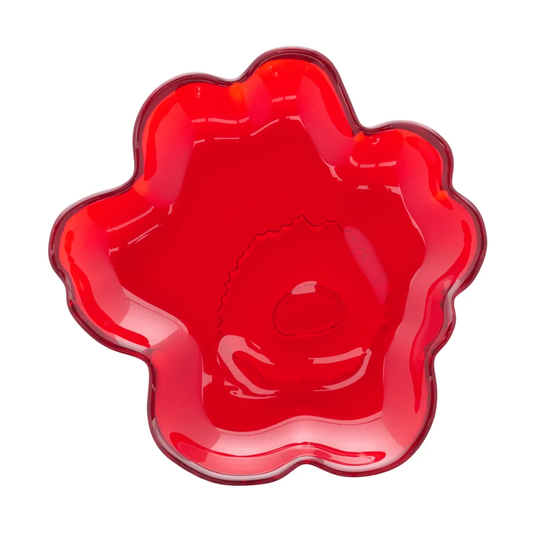 Unikko lasilautanen Ø13 cm, punainen Marimekko