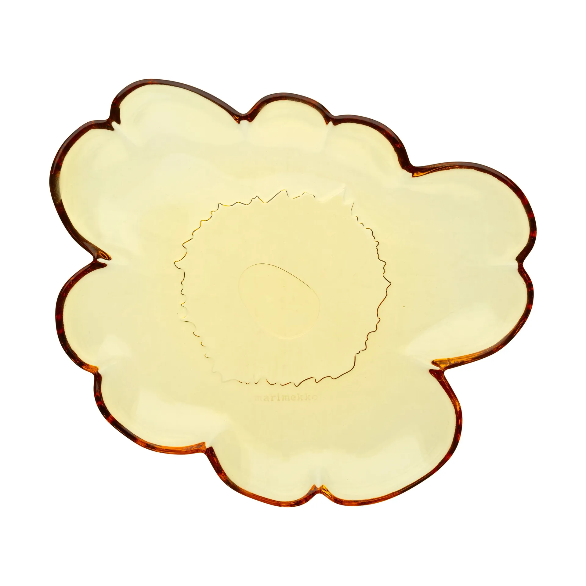 Unikko lasilautanen 20 cm, Amber Marimekko