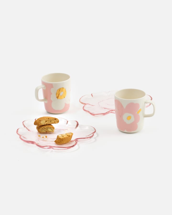 Unikko lasilautanen 20 cm, Light pink Marimekko