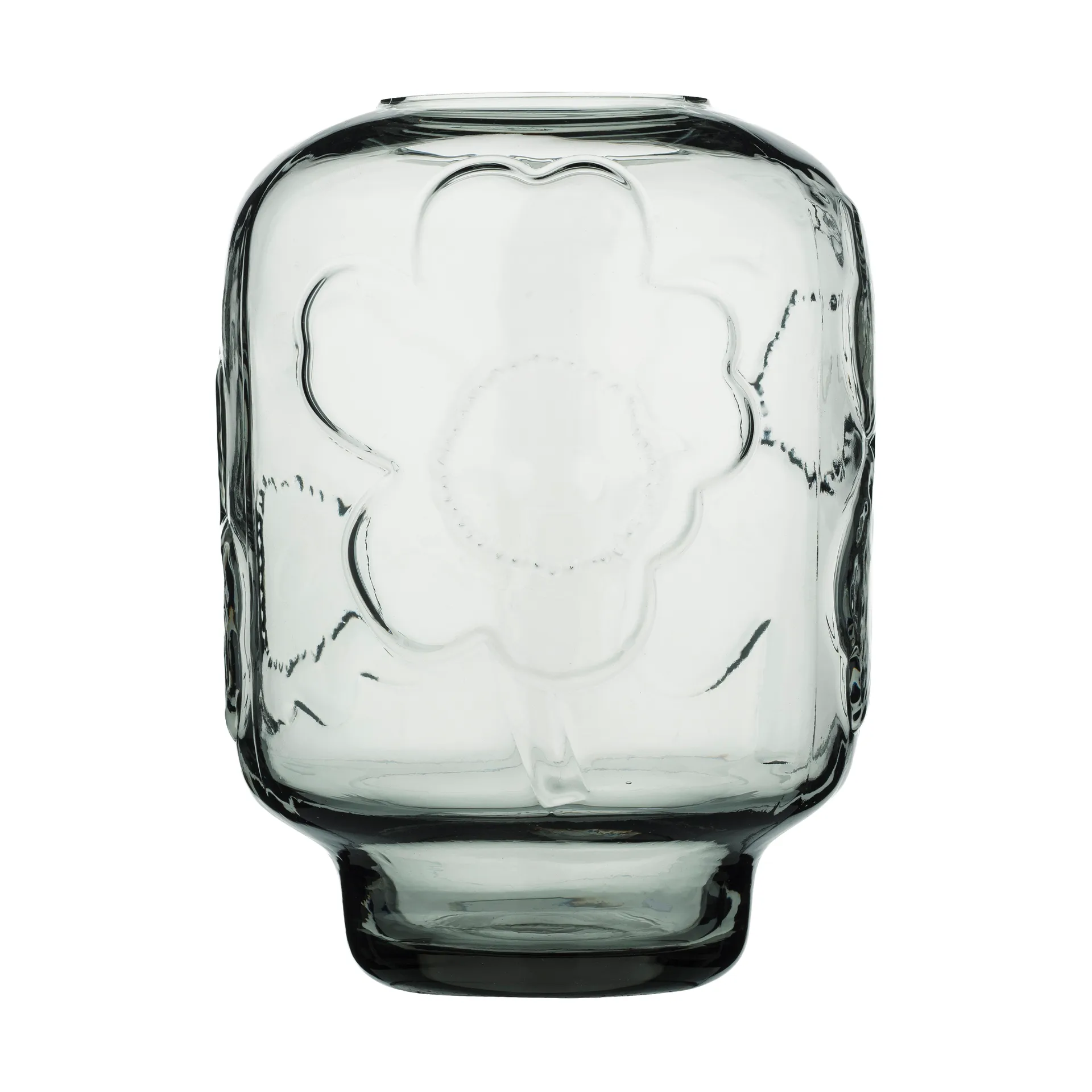 Unikko lasimaljakko, Misty grey, 18 cm Marimekko