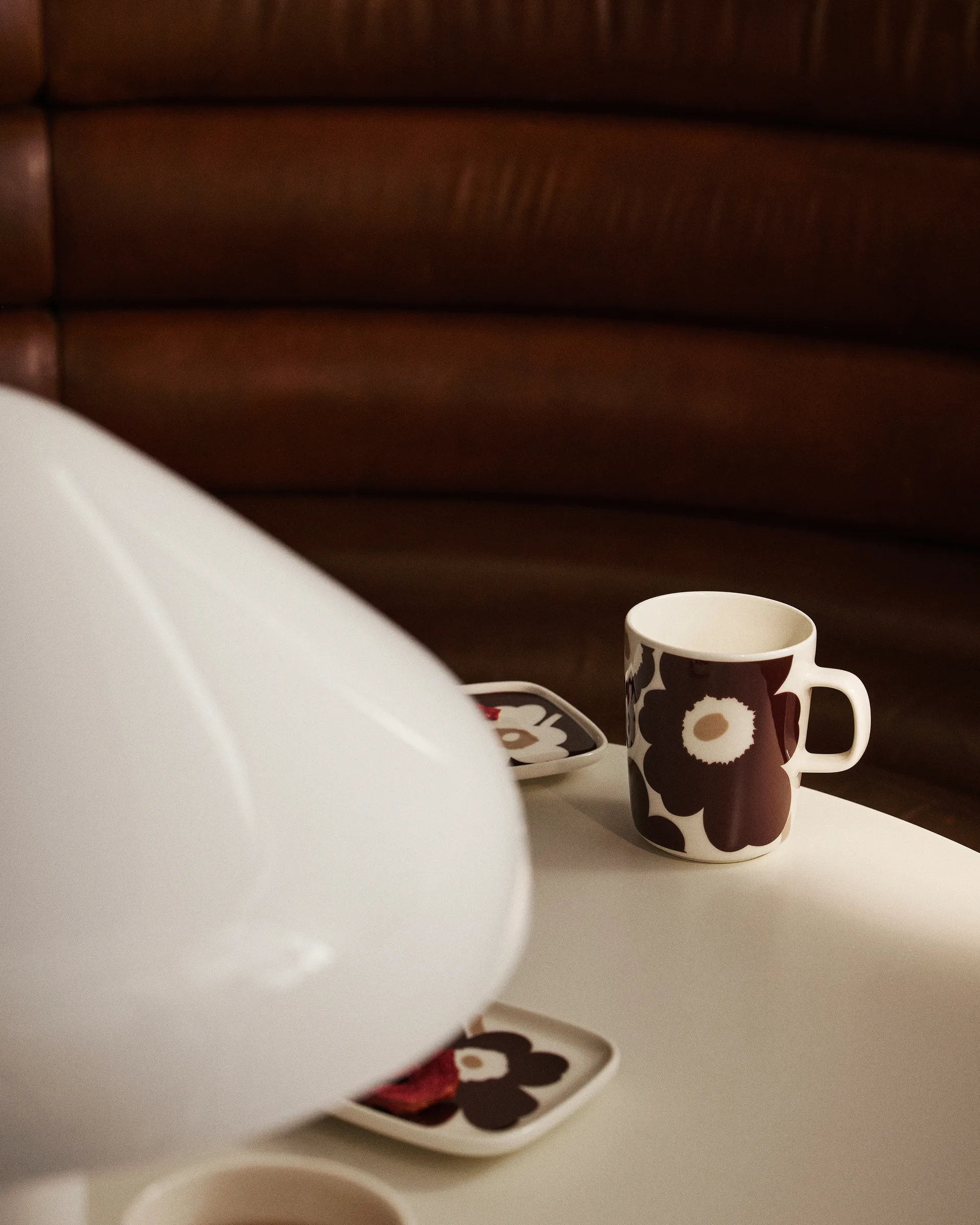 Unikko lautanen 10 x 10 cm 2-pakkaus, Viininpunainen-valkoinen-beige Marimekko