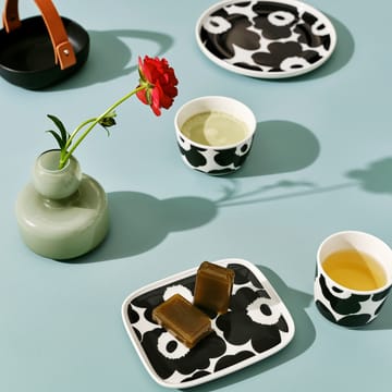 Unikko lautanen 12x15 cm - Musta-valkoinen - Marimekko