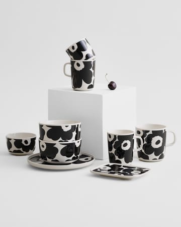 Unikko lautanen 12x15 cm - Musta-valkoinen - Marimekko