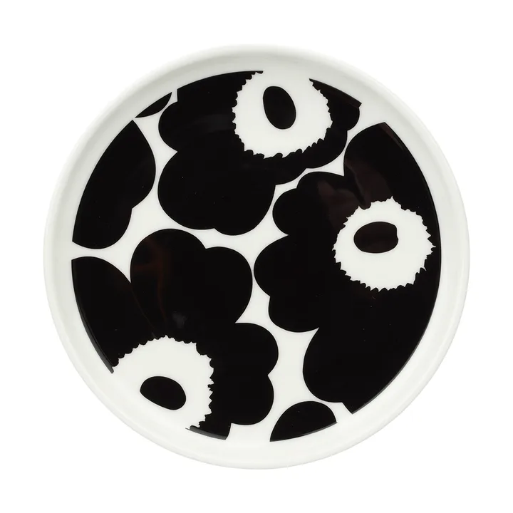 Unikko lautanen Ø13.5 cm - Musta-valkoinen - Marimekko